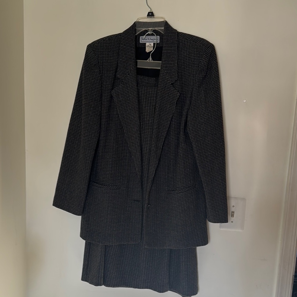 Houndstooth Blazer and Skirt Set